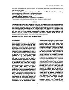 INFLUENCE OF TEMPERATURE ON THE ...