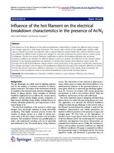 Influence of the hot filament on the electrical ... - Springer Link