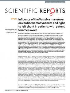 Influence of the Valsalva maneuver on cardiac