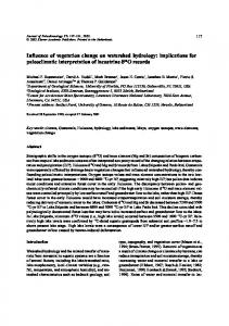 Influence of vegetation change on watershed hydrology ... - CiteSeerX