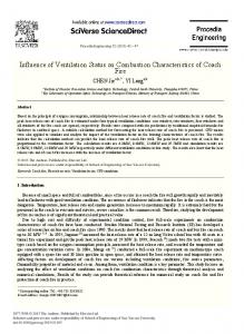 Influence of Ventilation Status on Combustion ... - CyberLeninka