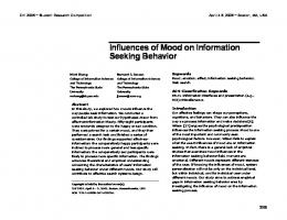 Influences of Mood on Information Seeking Behavior