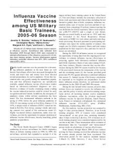 Influenza Vaccine Effectiveness among US Military Basic Trainees ...