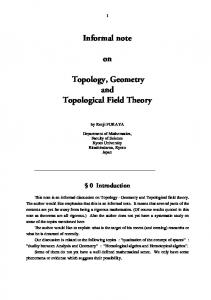 Informal note on Topology, Geometry and Topological Field Theory