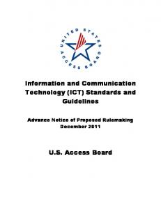 Information and Communication Technology (ICT) Standards and ...