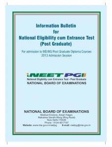 Information Bulletin, NEET-PG - DMER