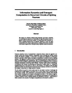 Information Dynamics and Emergent Computation in Recurrent ...