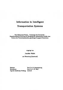 Information in Intelligent Transportation Systems - bei DuEPublico