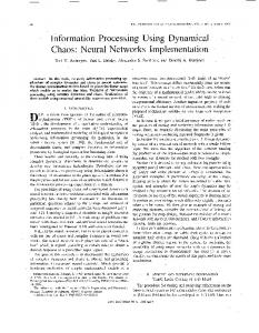 Information Processing Using Dynamical Chaos: Neural Networks ...