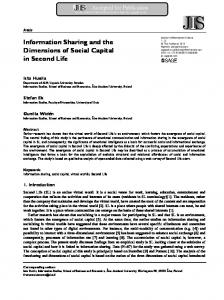 Information Sharing and the Dimensions of Social Capital ... - Diva Portal