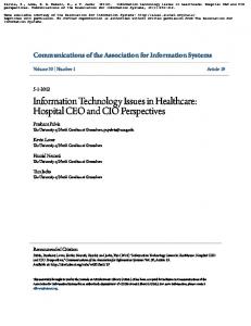 Information Technology Issues in Healthcare ... - Semantic Scholar