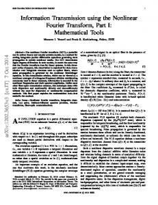 Information Transmission using the Nonlinear Fourier ... - arXiv