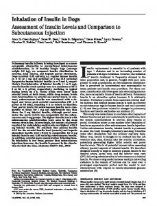 Inhalation of Insulin in Dogs Assessment of Insulin Levels ... - Diabetes