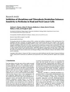 Inhibition of Glutathione and Thioredoxin Metabolism Enhances ...