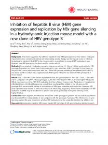 Inhibition of hepatitis B virus (HBV) gene expression ... - Virology Journal