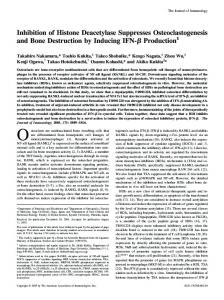 Inhibition of Histone Deacetylase Suppresses Osteoclastogenesis and ...