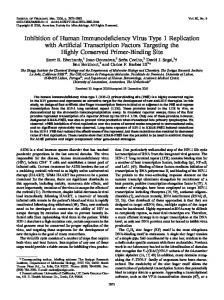 Inhibition of Human Immunodeficiency Virus Type 1 Replication with ...