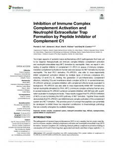 inhibition of immune complex complement activation and neutrophil ...