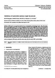 Inhibition of nucleotide excision repair by arsenic - Springer Link