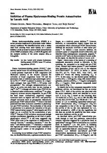 Inhibition of Plasma Hyaluronan-Binding Protein Autoactivation by ...