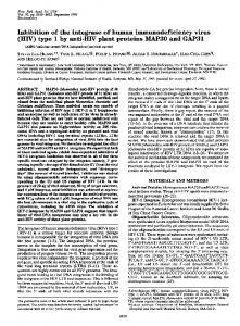 Inhibition of the integrase of human immunodeficiency virus (HIV) type ...