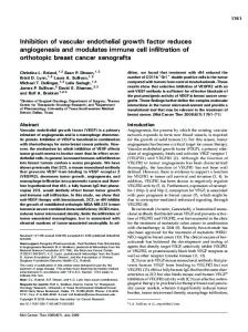 Inhibition of vascular endothelial growth factor reduces angiogenesis ...