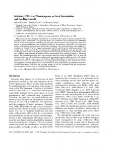 Inhibitory Effects of Monoterpenes on Seed Germination and Seedling ...