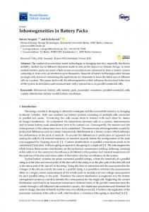 Inhomogeneities in Battery Packs - MDPI