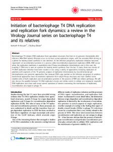 Initiation of bacteriophage T4 DNA replication and replication fork ...