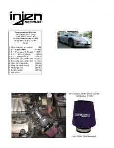 Injen Air Intakes Installation Instructions