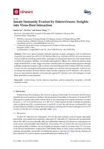 Innate Immunity Evasion by Enteroviruses: Insights into Virus-Host ...