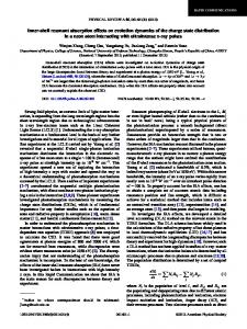 Inner-shell resonant absorption effects on ... - APS link manager