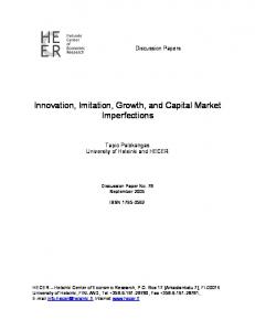 Innovation, Imitation, Growth, and Capital Market ... - CiteSeerX