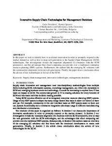 Innovative Supply Chain Technologies for Management Decisions