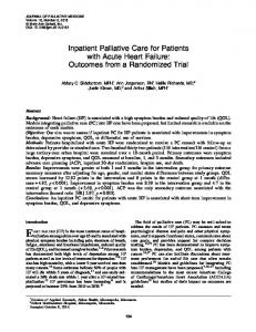 Inpatient Palliative Care for Patients with Acute Heart Failure ...