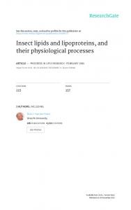 Insect lipids and lipoproteins, and their physiological ...