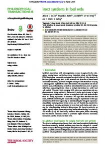 Insect symbionts in food webs