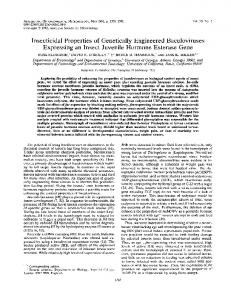 Insecticidal Properties of Genetically Engineered Baculoviruses ...