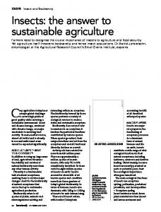 Insects: the answer to sustainable agriculture