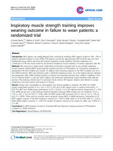 Inspiratory muscle strength training improves