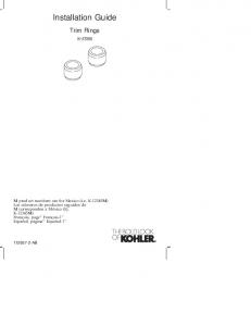 Installation Guide - Kohler