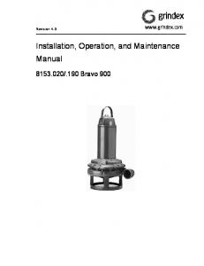 Installation, Operation, and Maintenance Manual