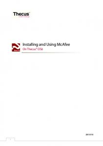 Installing and Using McAfee