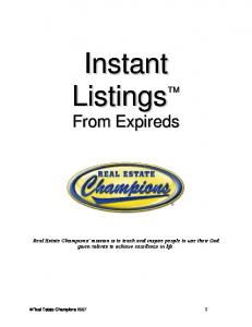 Instant Listings - Real Estate Champions