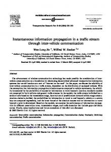 Instantaneous information propagation in a traffic stream through inter ...