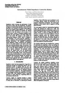 Instantaneous Model Impedance Control for Robots - Semantic Scholar