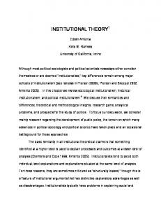 institutional theory1 - Semantic Scholar