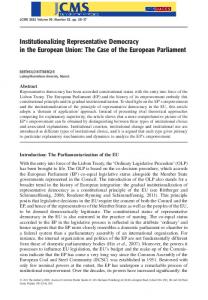 Institutionalizing Representative Democracy in the European Union ...