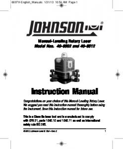 Instruction Manual - Johnson Level