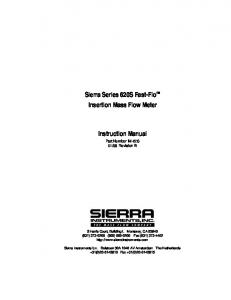 Instruction Manual - Sierra Instruments